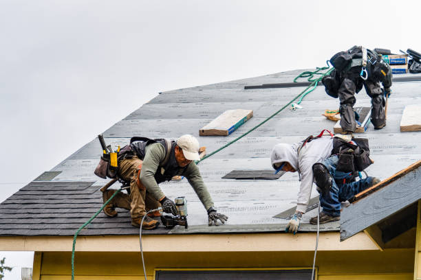 Professional Gutter Installation technician working in Monroe, IA